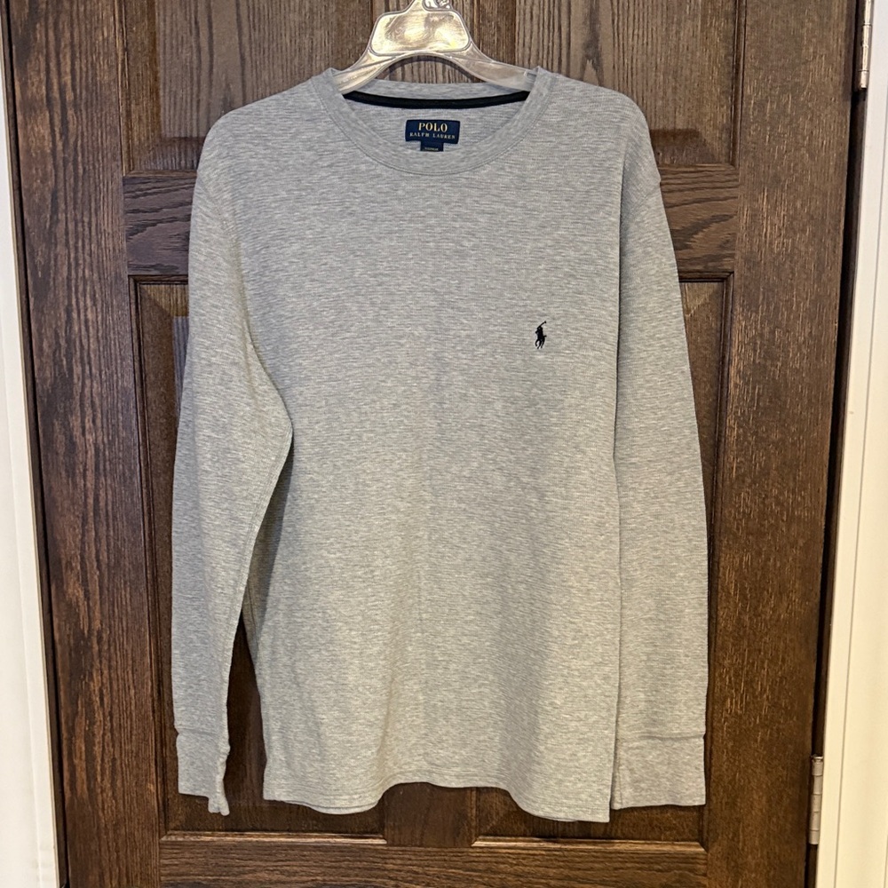 Polo by Ralph Lauren Light Gray Long Sleeve Thermal Sleepwear Tee